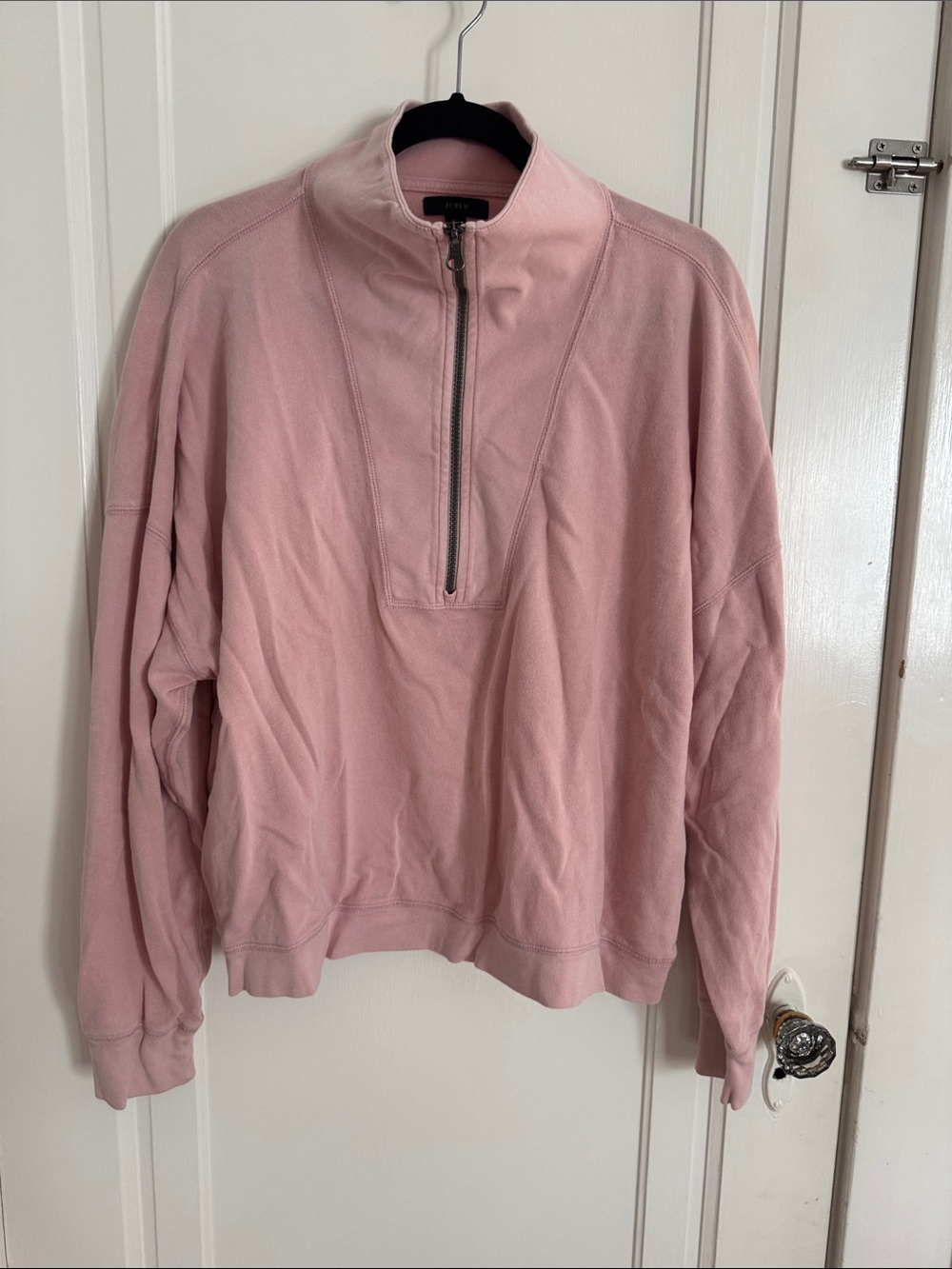 J. Crew Pink Quarter-Zip Sweatshirt